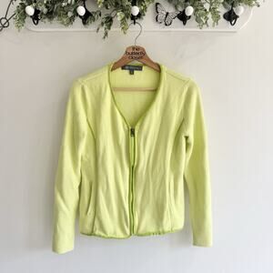 Title Nine Neon Cotton Full Zip Lightweight Sweater Jacket Large L1983